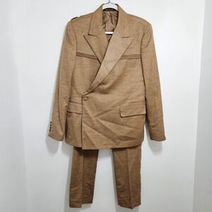 Cenne‎ Des Graoom Mens Super 160s Wool 2-Piece Suit Double Breasted Slim 36R 30W